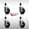 Service Caster 4'' SS Soft Rubber Swivel 1-3/8'' Expanding Stem Caster Set with Brake, 4PK SCC-SSEX20S414-SRS-TLB-138-4 - alternate 4